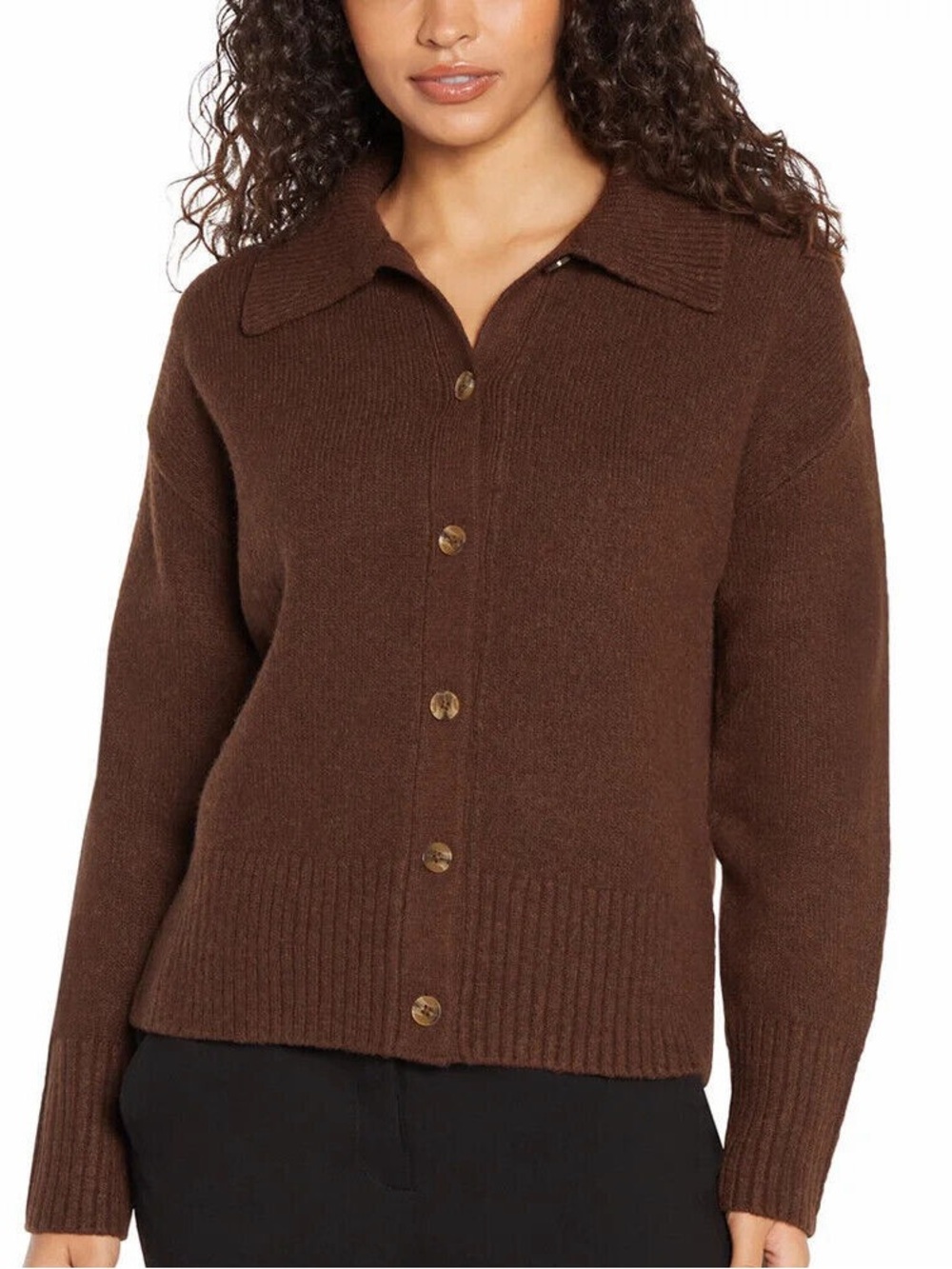 NWOT Banana Republic Brown Button-Front Collared Sweater